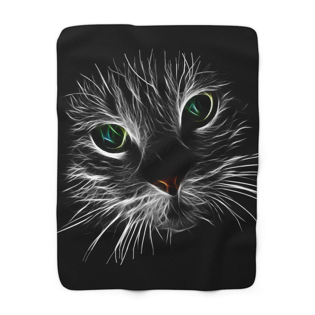 Wrap Yourself in Luxury with our Black Cat Sherpa Fleece Blanket