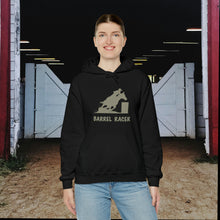 Load image into Gallery viewer, Barrel Racer Hooded Sweatshirt - 3 barrels, 2 hearts, one dream
